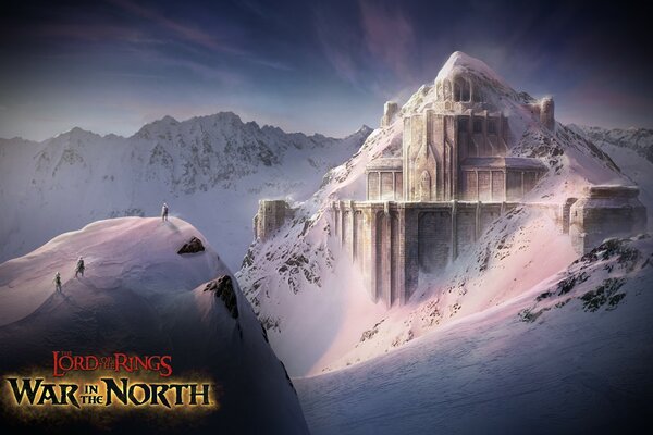 Winter image of mountains from a computer game
