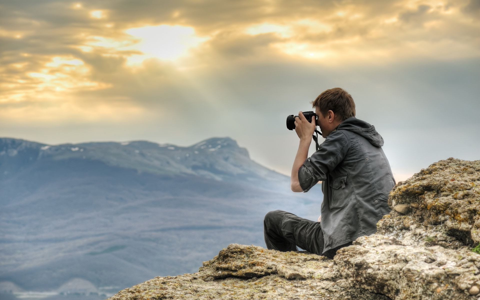 uomini cielo all aperto natura trekking tramonto viaggi montagna paesaggio uomo uno