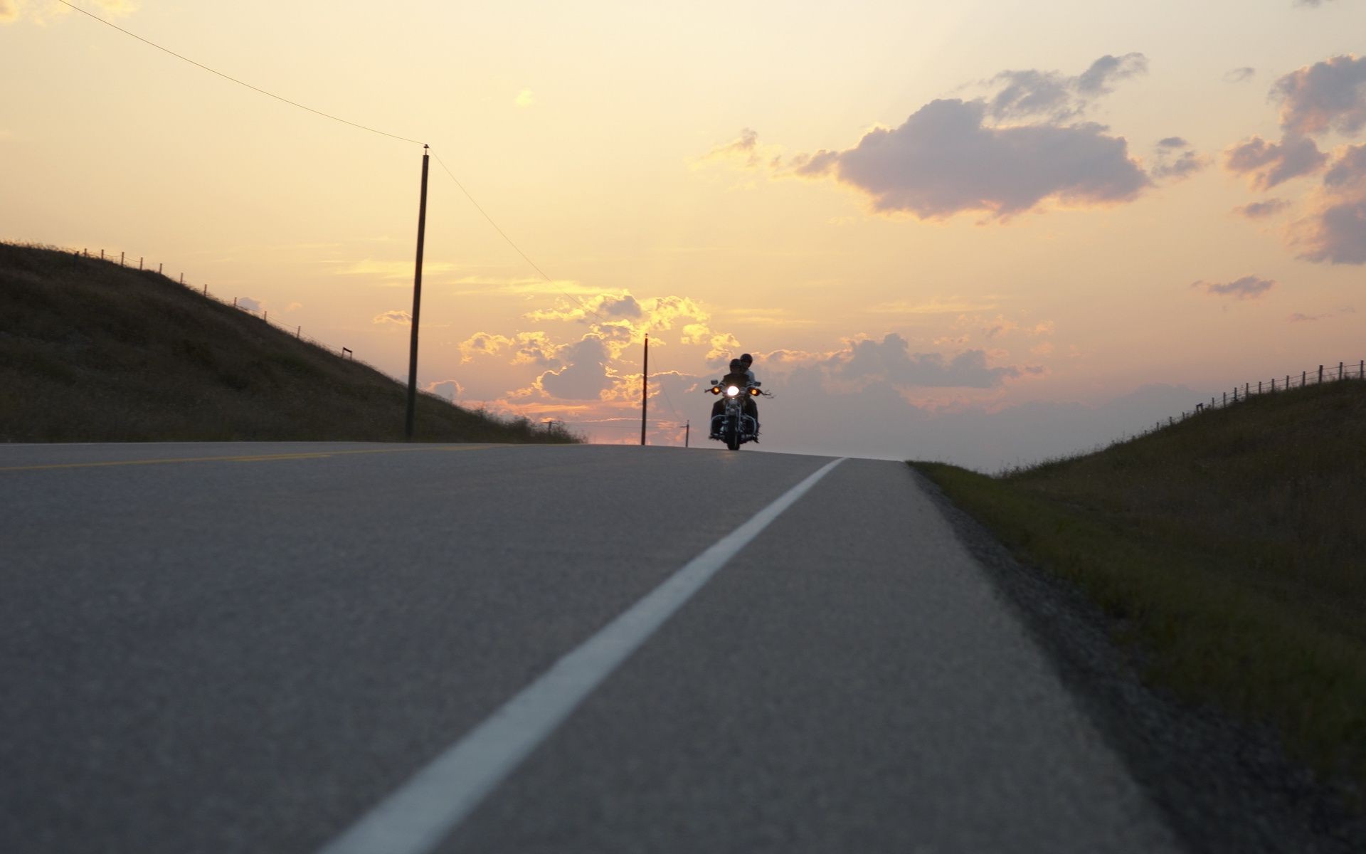 мотоцикл байкер дорога небо загрузить