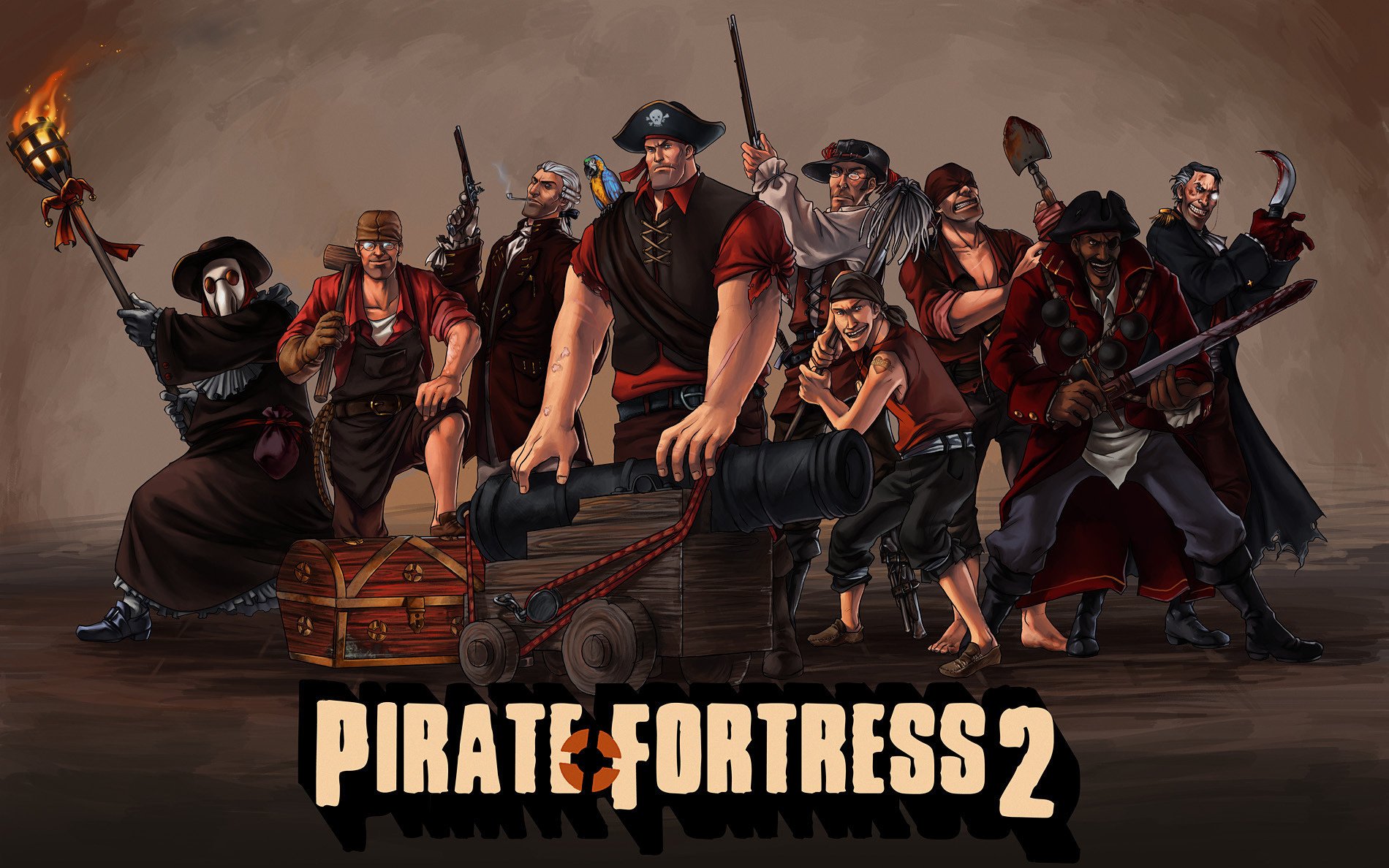 тf2 мужчины воины злодеи team fortress 2 пираты пушка сундук рисунок мульт герои рисунки аниме мужчины-а