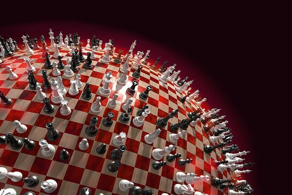 Chess on a bright circle