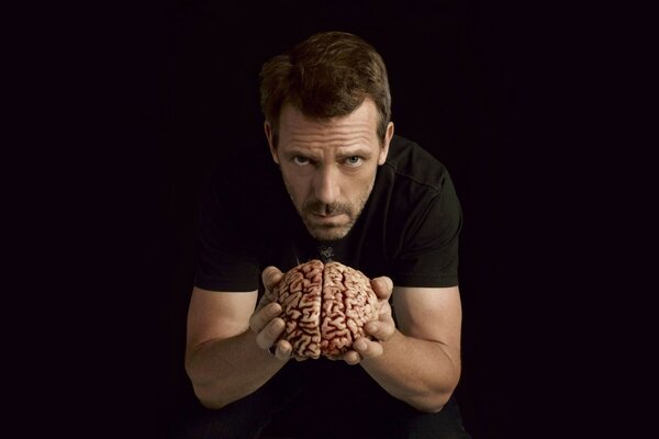 El Dr. House hombre cerebro mirado negro