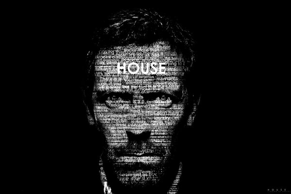 Einfarbiges Foto aus der Fernsehserie Dr. House