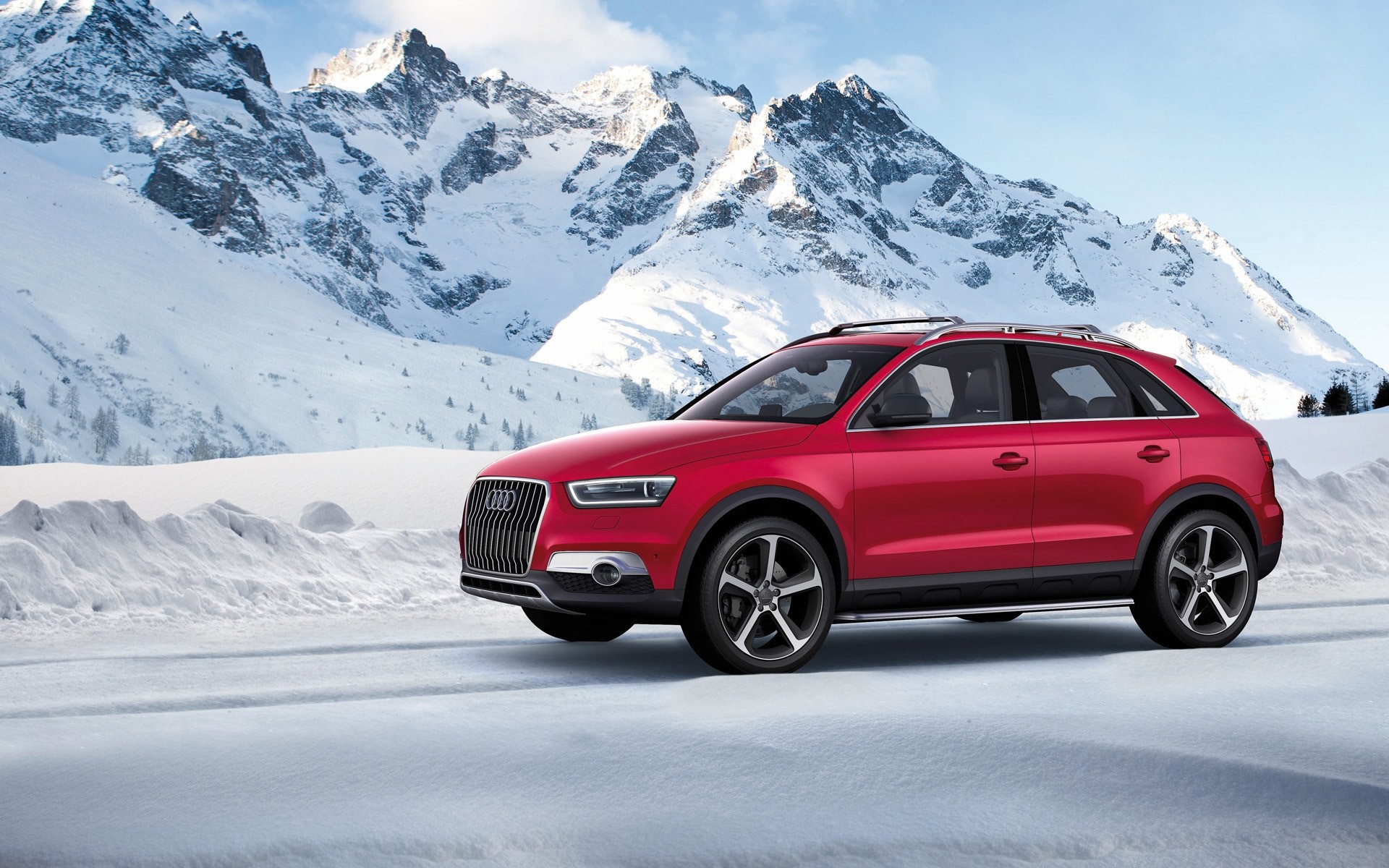 audi neige hiver voiture voiture montagne voyage audi q3