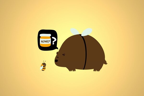 Abstraction bear and bee humor