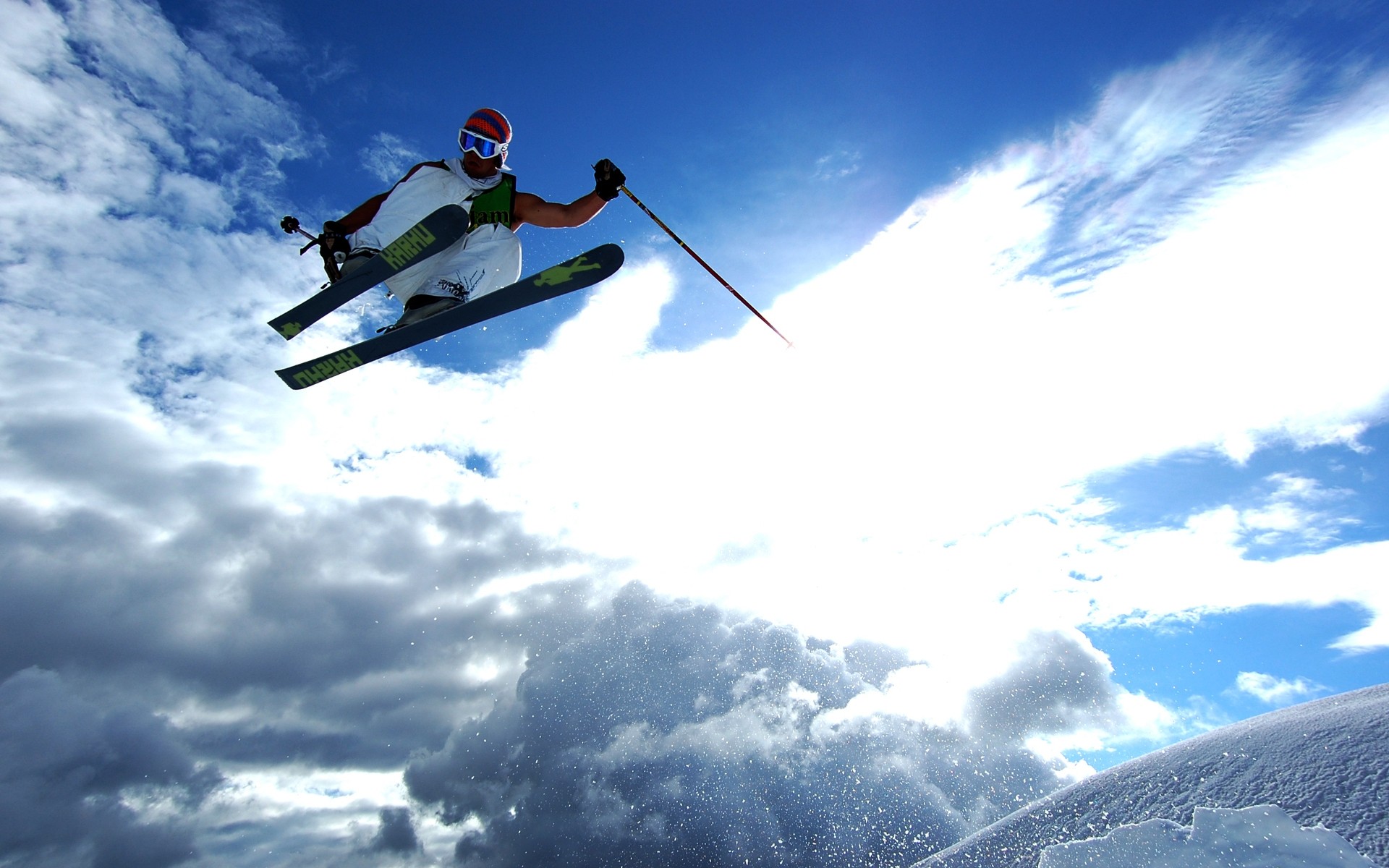 esquí cielo aire nieve acción invierno al aire libre volar avión atleta