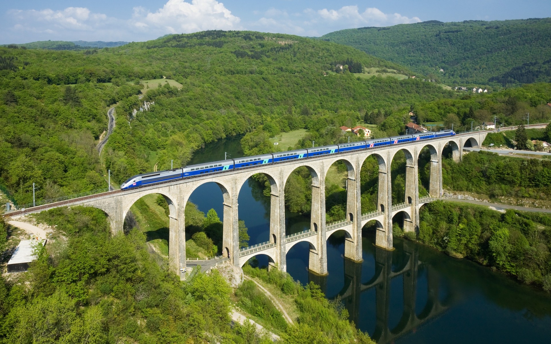 france bridge water landscape river travel nature tree mountain wood outdoors hill architecture sky scenic valley sight summer lake tourism ain gorge