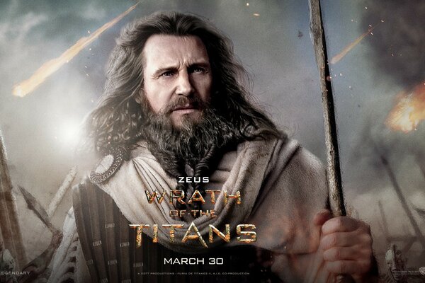 Poster of the movie about Titans with the image of Zeus