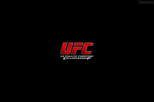 Ilustración de la inscripción horizontal de UFC sobre fondo negro