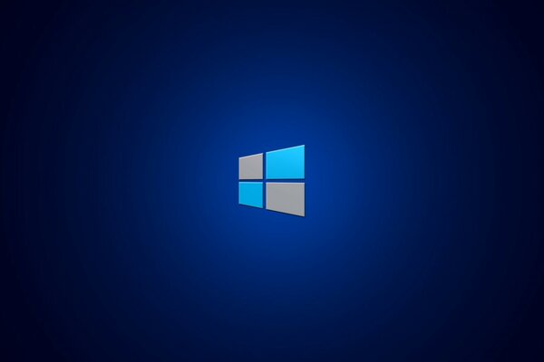 Blaues Windows-Logo auf blauem Hintergrund