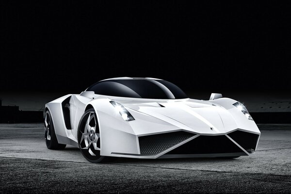 Voiture de sport en noir et blanc