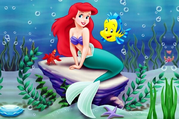 Image from the cartoon mermaid and fish