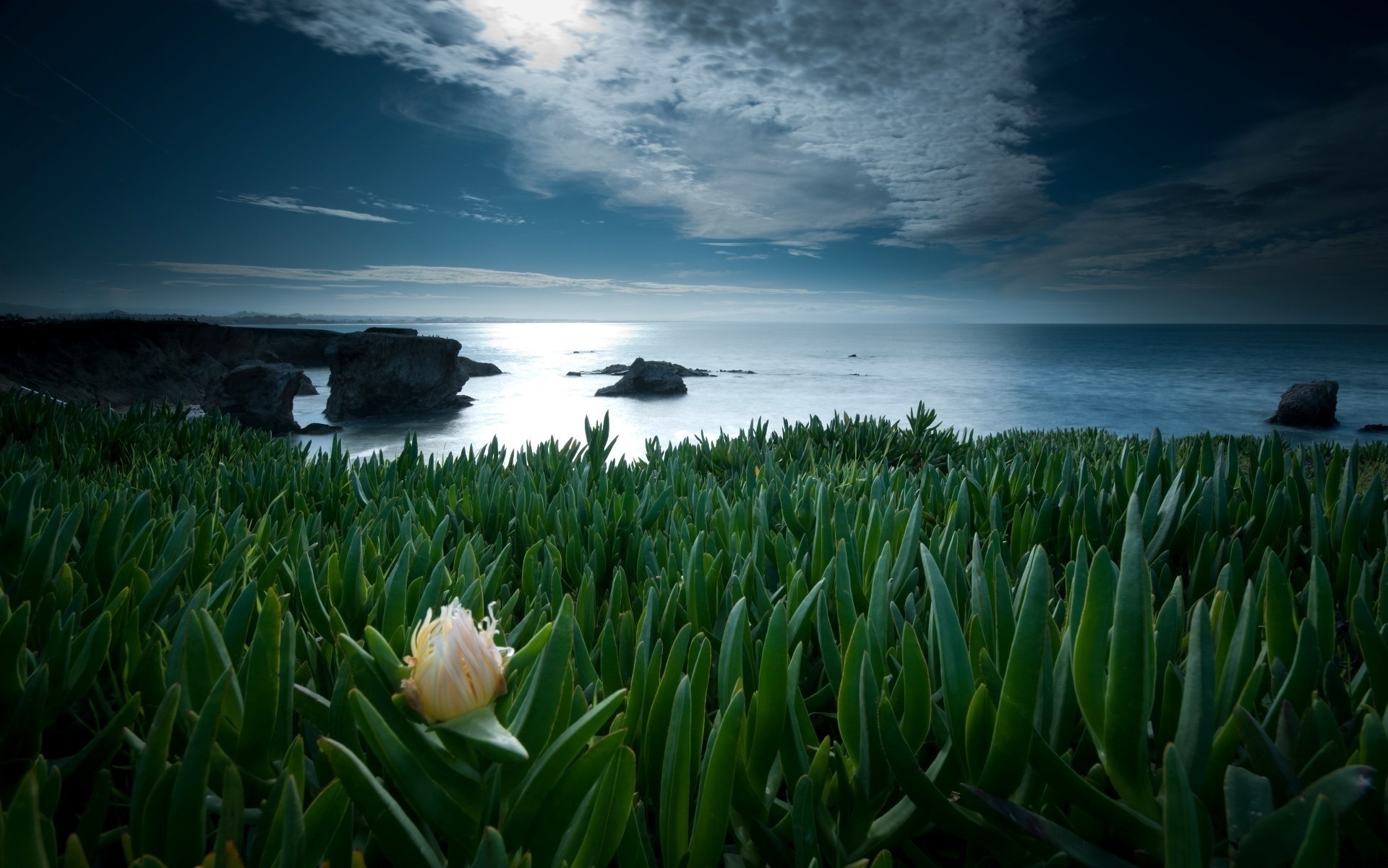 landschaft wasser landschaft natur himmel meer ozean sonnenuntergang strand reisen grün steine ufer landschaft