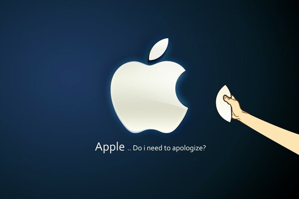 Қараңғы фонда Apple логотипі