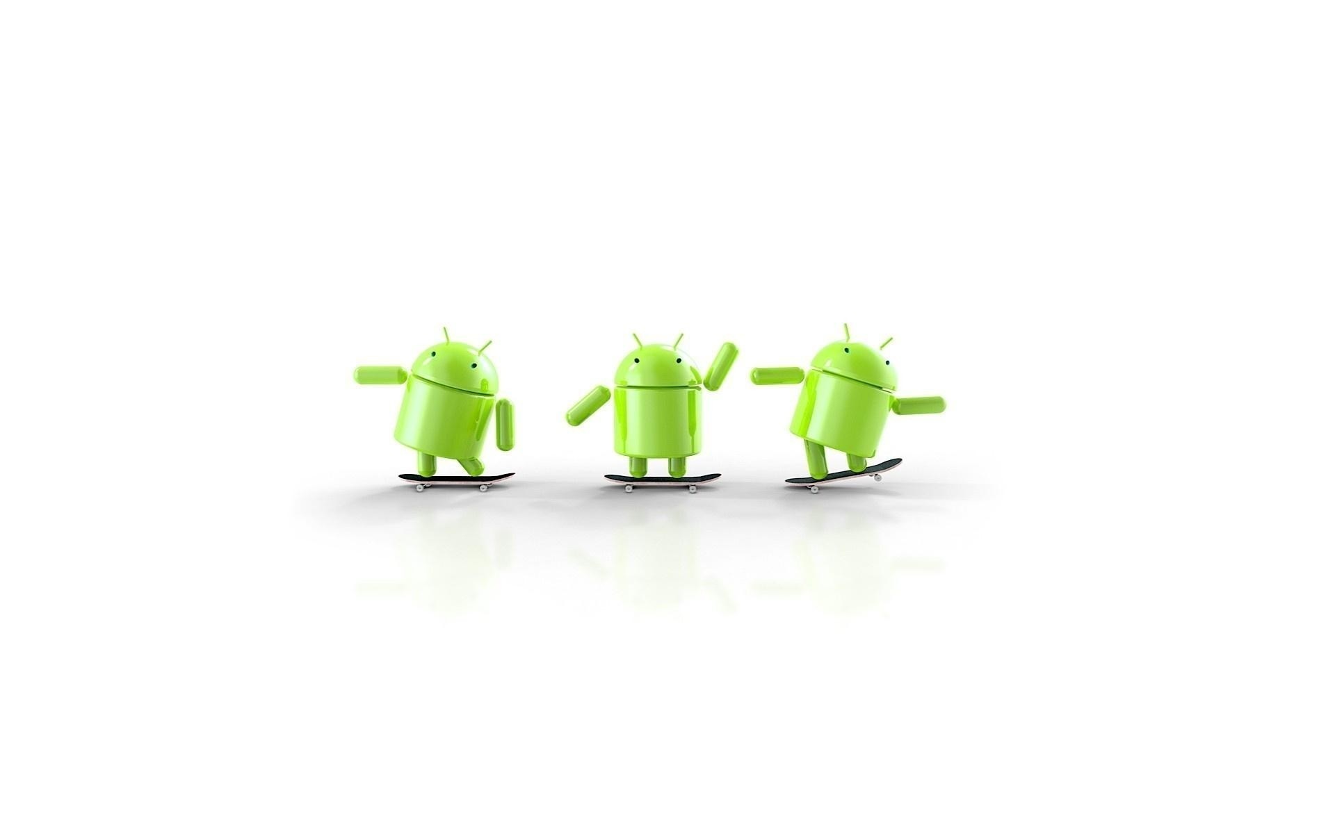 android entreprise illustration montrer travail d équipe bureau drôle fond vert logo android