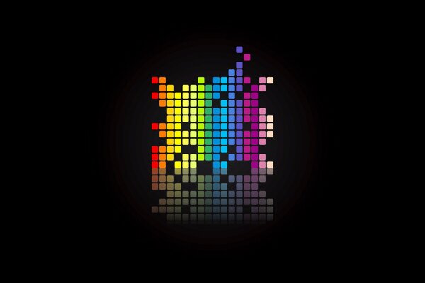 Multicolored picture of cubes on a black background