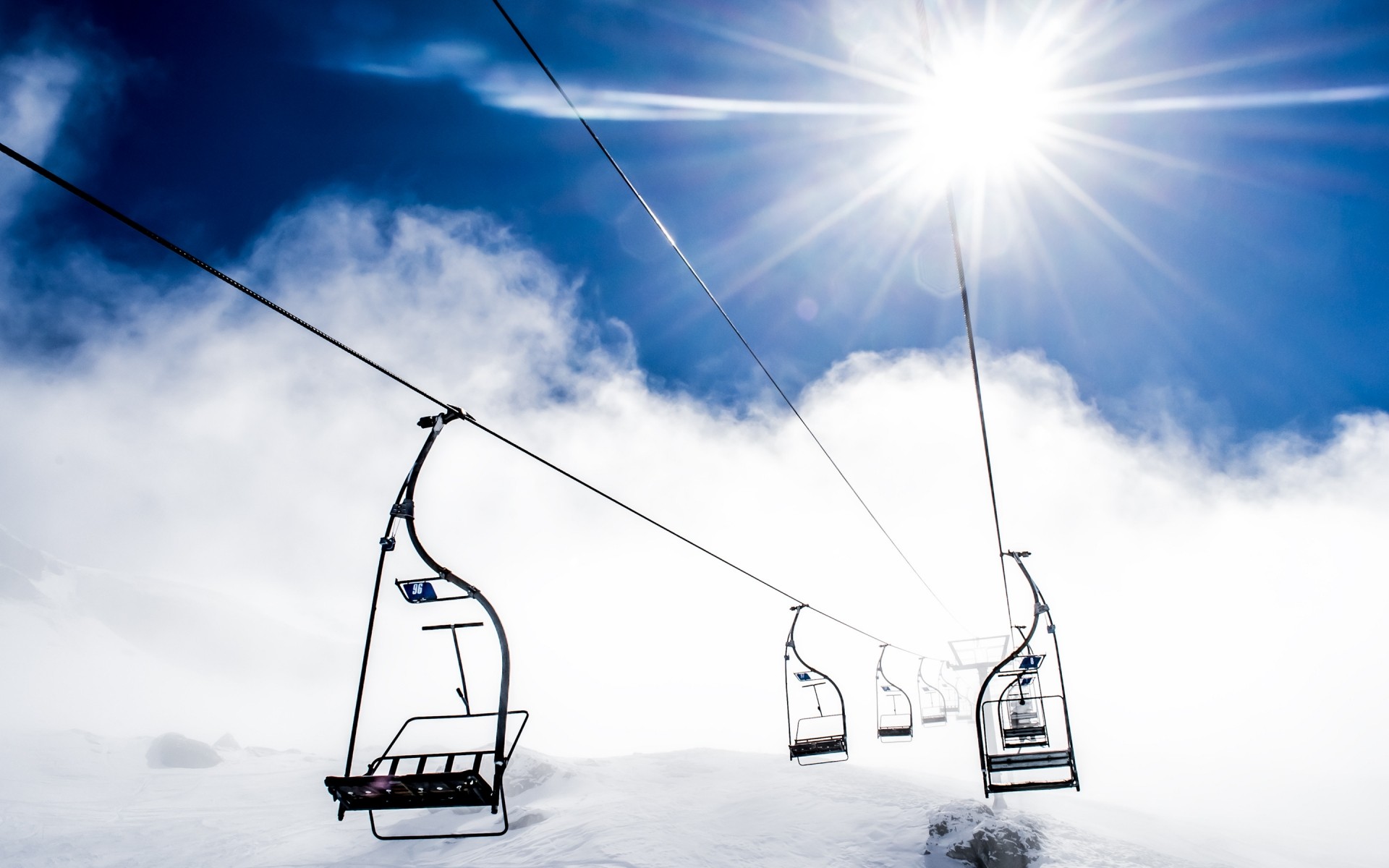 winter himmel sonne drähte natur schnee im freien hoch berge