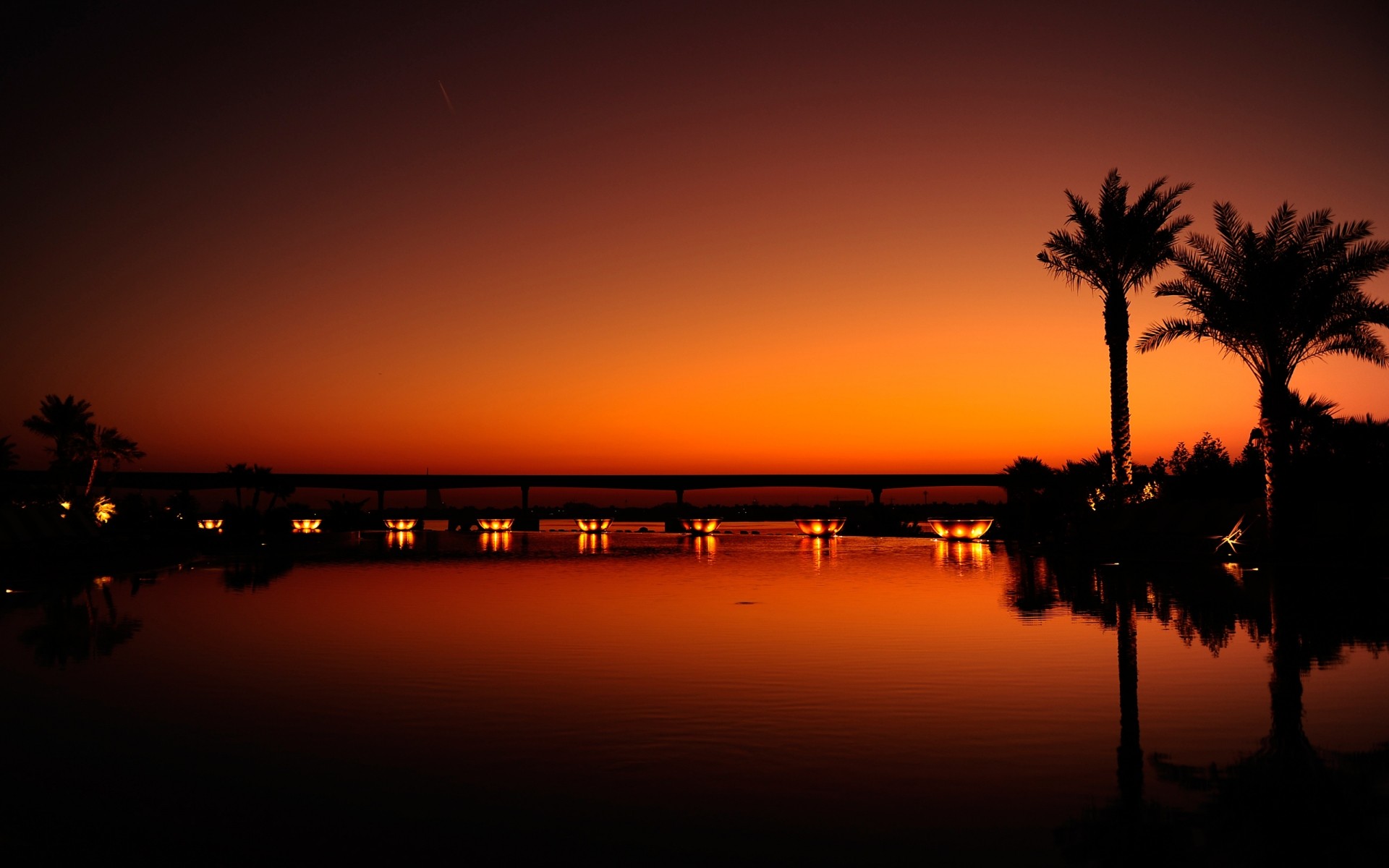 emirati arabi uniti tramonto alba spiaggia silhouette acqua sole crepuscolo sera illuminato cielo albero viaggi notte paesaggio sfondo