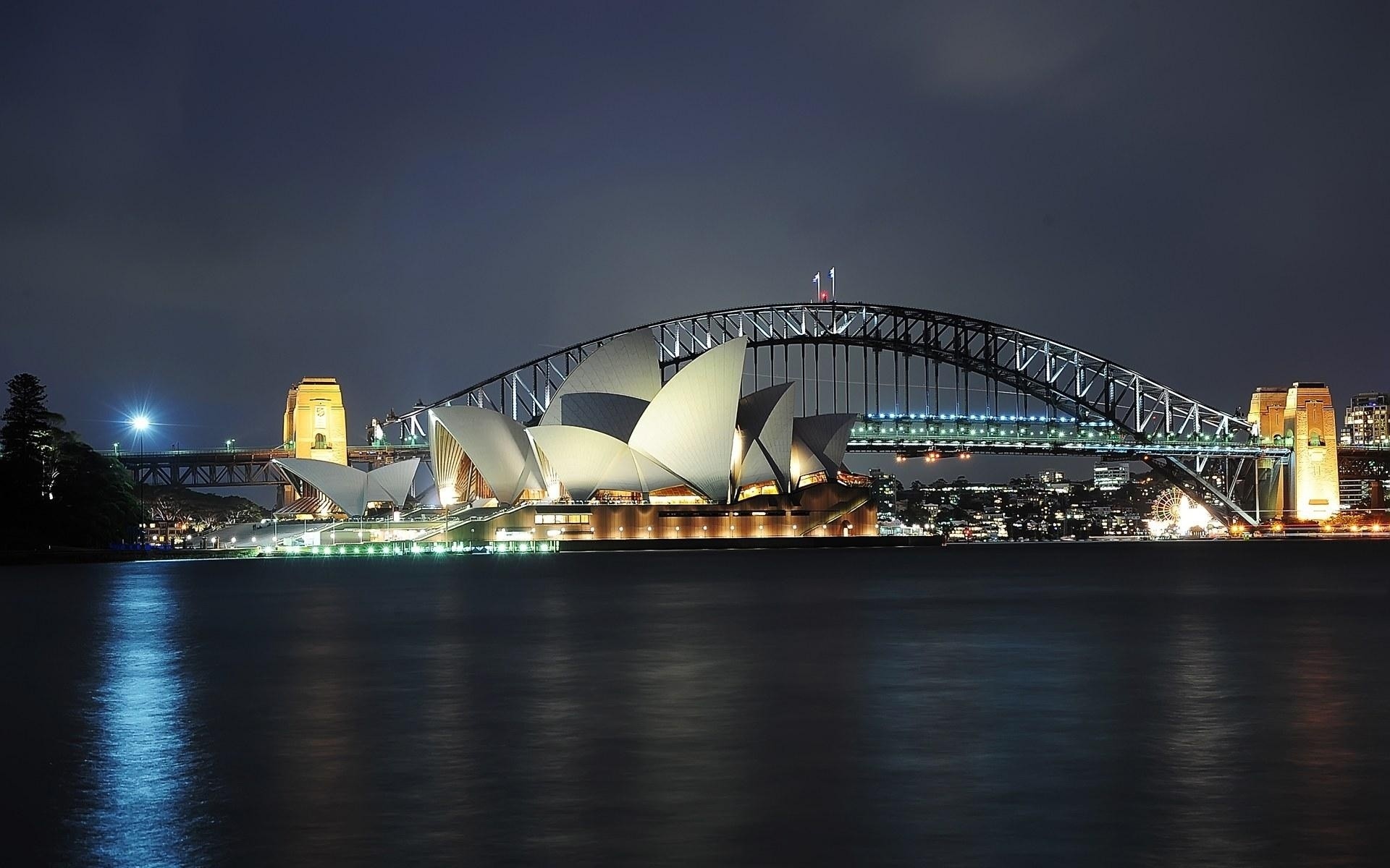 australia ponte città architettura acqua fiume viaggi città cielo skyline casa opera urbano sera tramonto crepuscolo centro lungomare luce riflessione