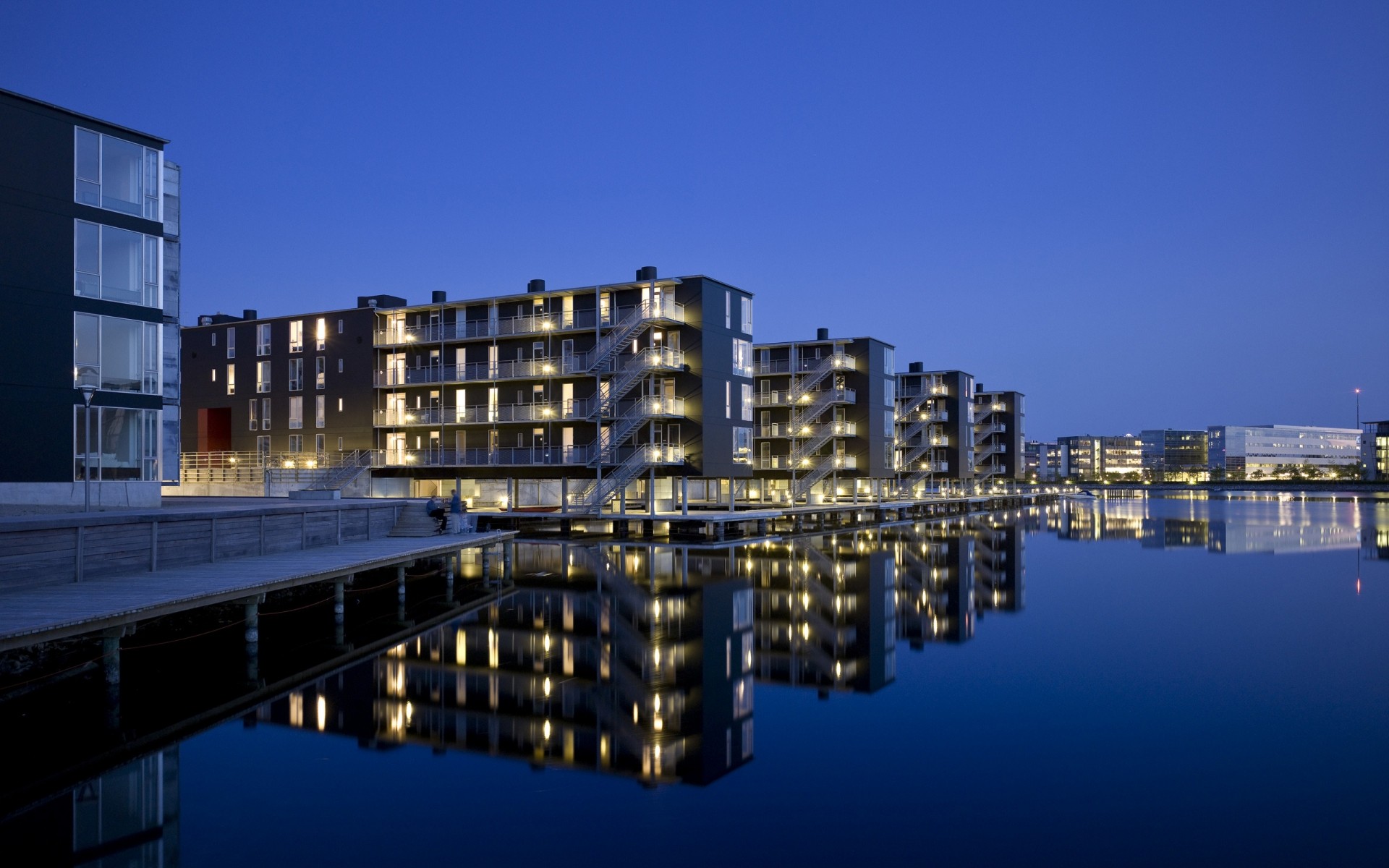 danimarca architettura città moderno riflessione cielo affari acqua casa urbano viaggi copenaghen architettura moderna lago luci notturne