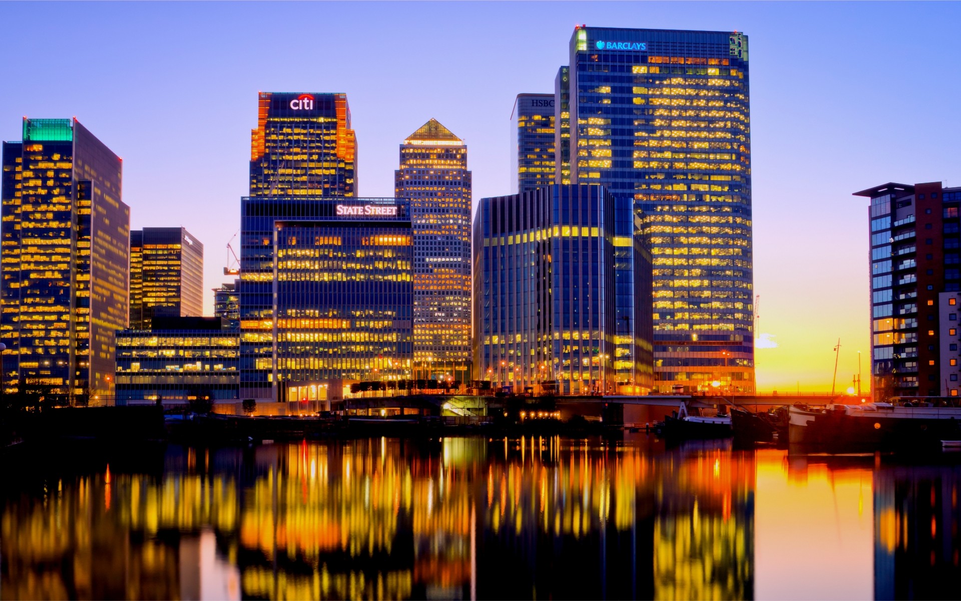 united kingdom city architecture downtown cityscape skyline skyscraper dusk sky office business travel building reflection sunset modern urban water tall evening great britain england buildings lights the river thames