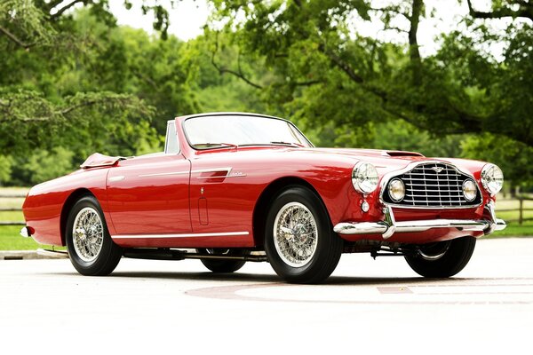 Red aston martin convertible