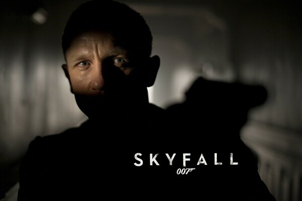 The James Bond film Agent 007. Skyfall. Portrait of the main character