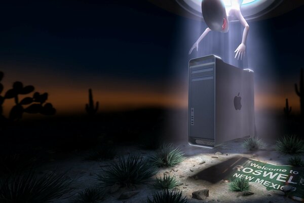 An alien steals an apple processor