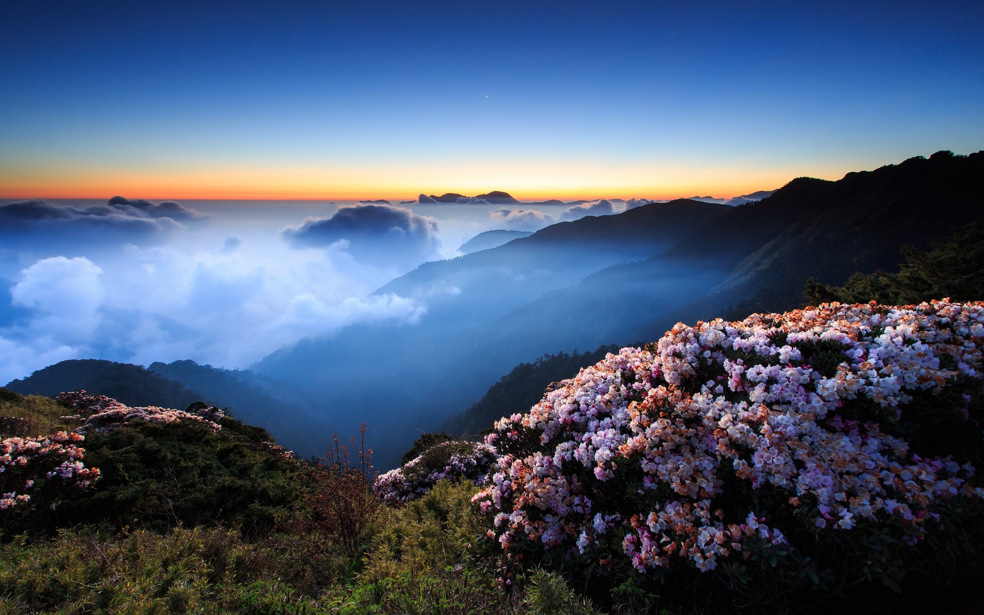 paysage paysage voyage montagnes eau nature ciel mer dehors coucher de soleil scénique océan brouillard arrière-plan