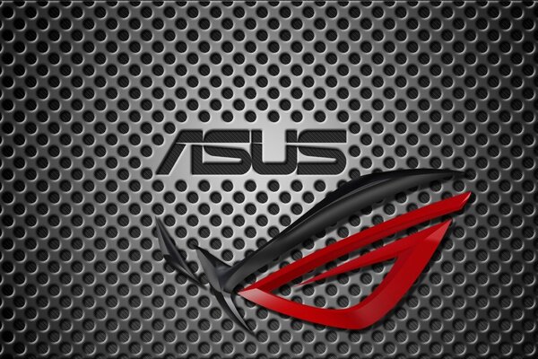 Asus-Logo auf grauem Hintergrund