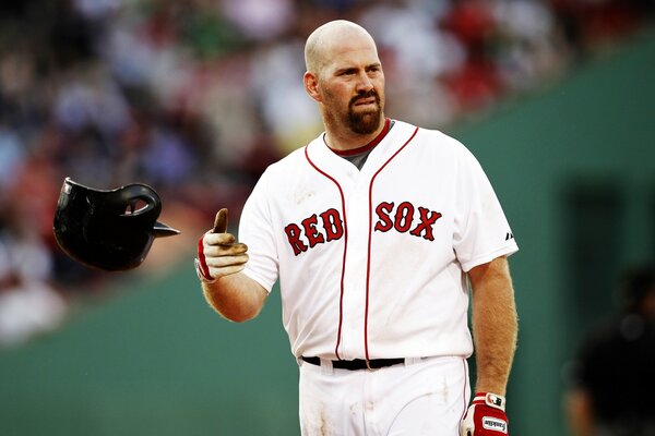 American Bald Baseball Player