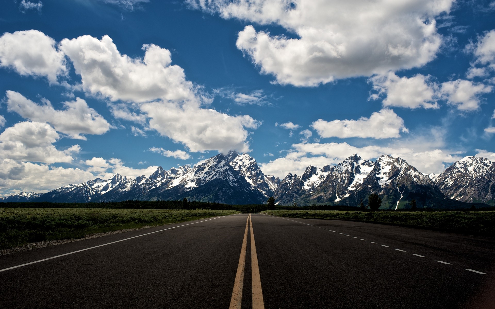 landschaft berge schnee straße landschaft reisen himmel autobahn natur asphalt