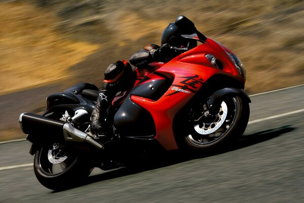 Motorcycle racing on the track