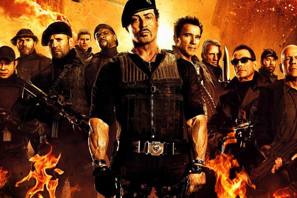 Poster for the movie The Expendables. Sylvester Stallone