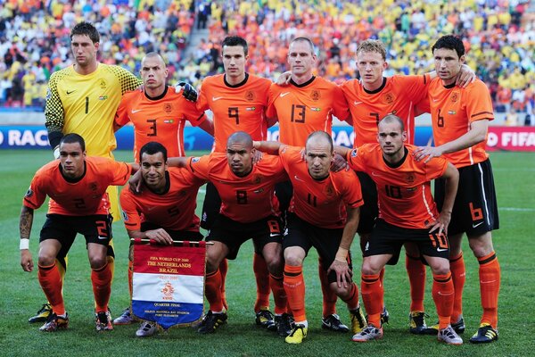 Sports football team at the stadium