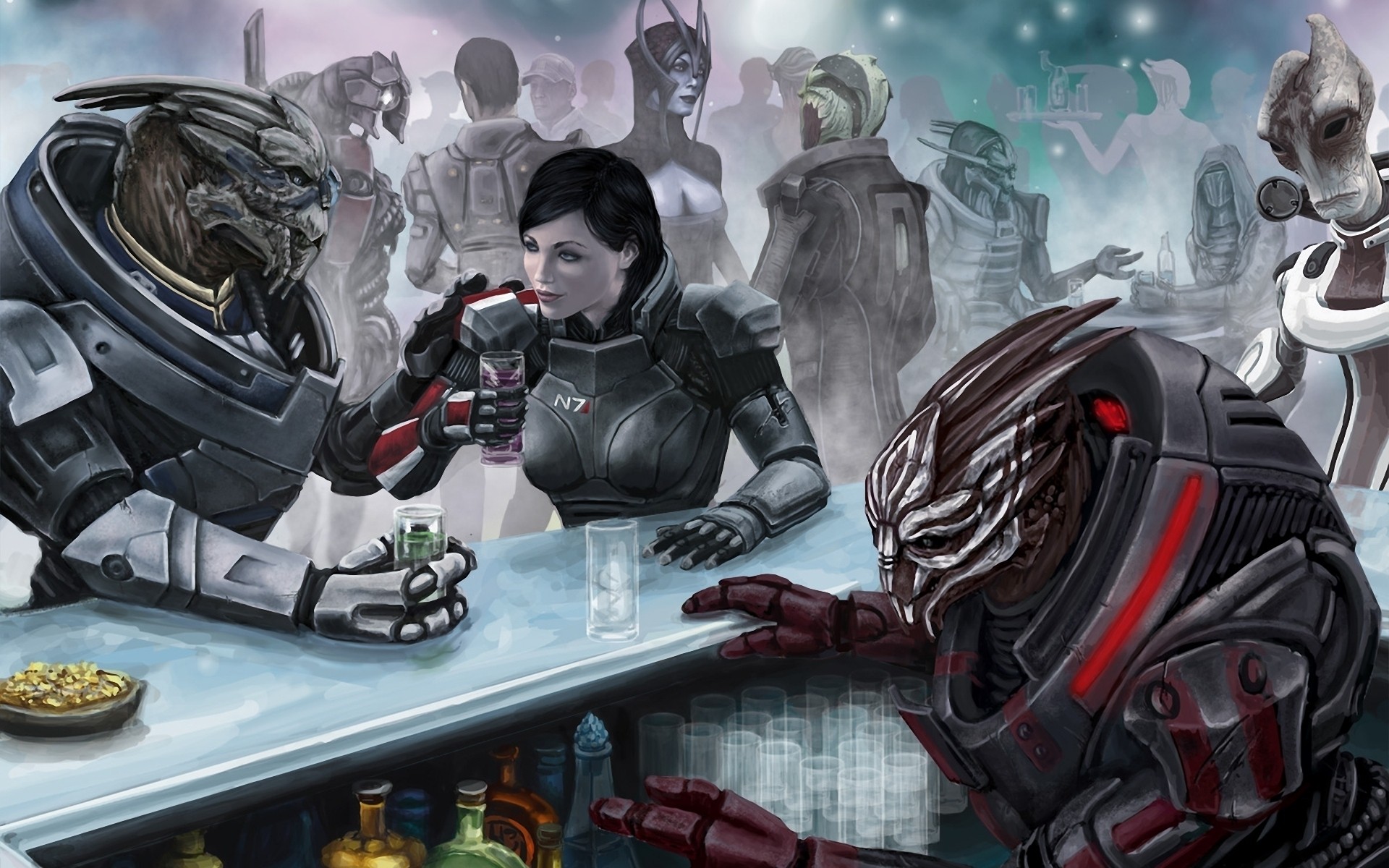 other games ausstellung technologie illustration desktop garrus wakarian kommandant shepard