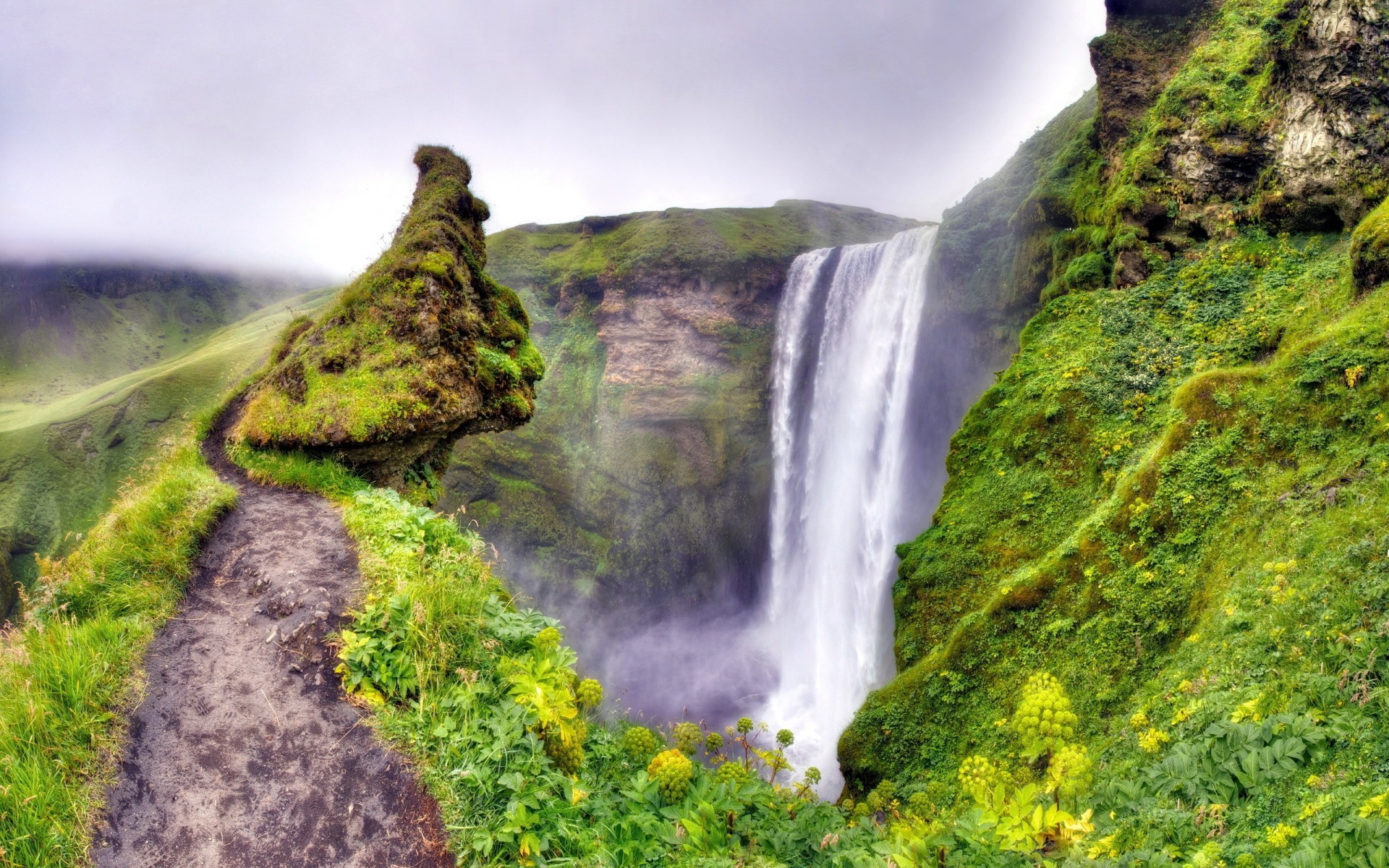 landscapes nature landscape water rock waterfall travel outdoors scenic mountain moss grass summer sky wood wild background