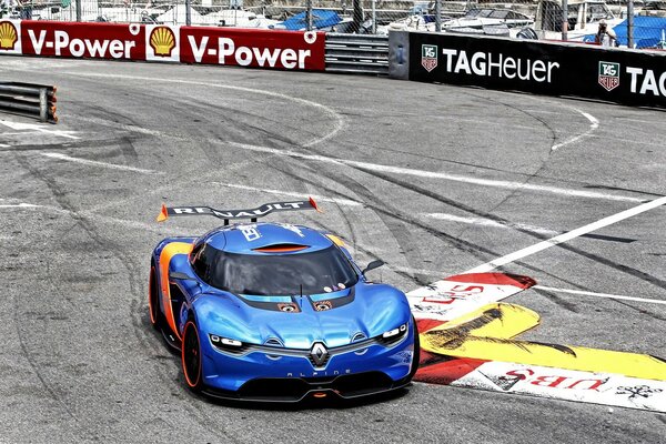 Carreras de autos azules en el Campeonato