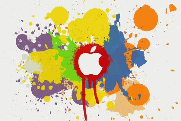 Abstracción brillante con el emblema de apple