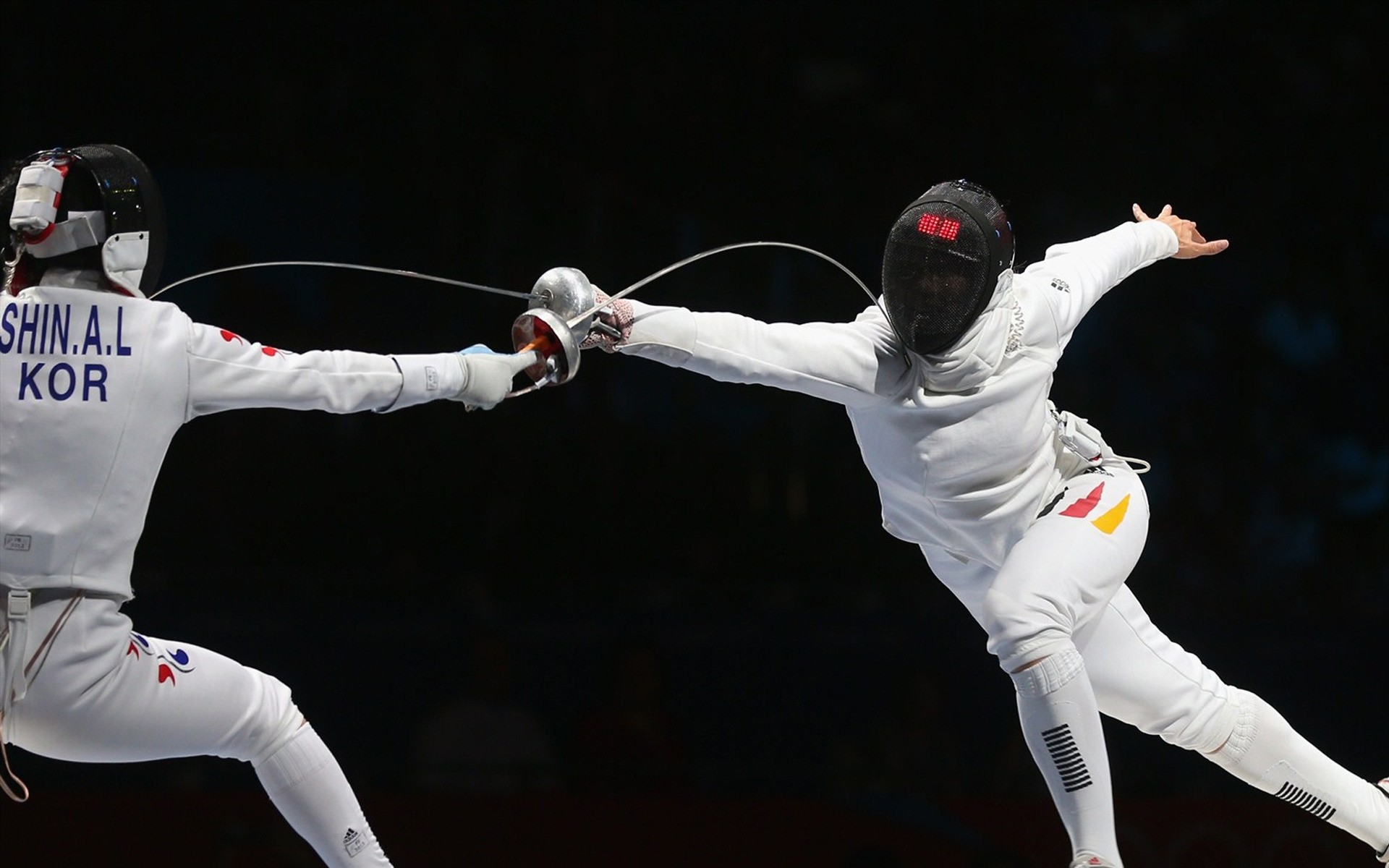 giochi olimpici concorso atleta azione movimenti uniforme uomo da solo abilità adulto precisione londra giochi olimpici scherma