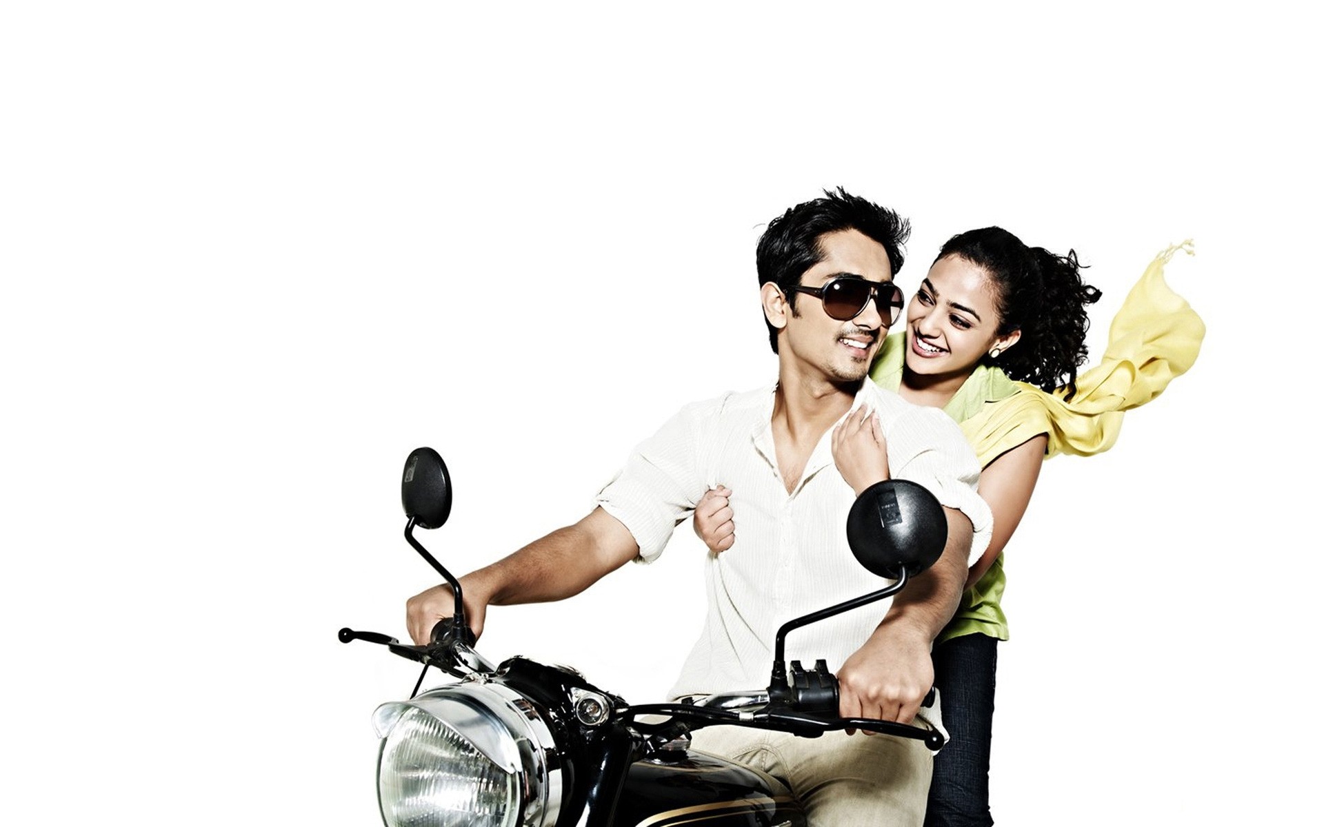 men woman young fun isolated love sunglasses girl fashion couple moto hug mood happiness