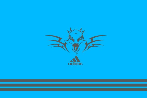 Logotipo de Adidas sobre fondo azul