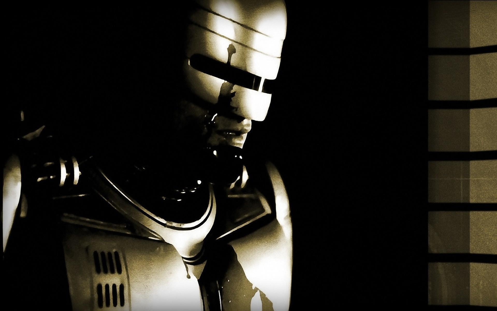 abstrait sombre monochrome robocop