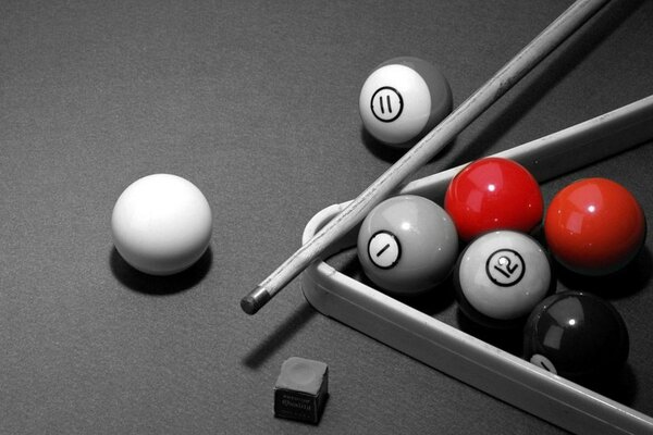 Black and white billiard table