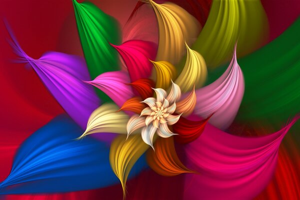 The art of abstraction color illustration of a flower fractal