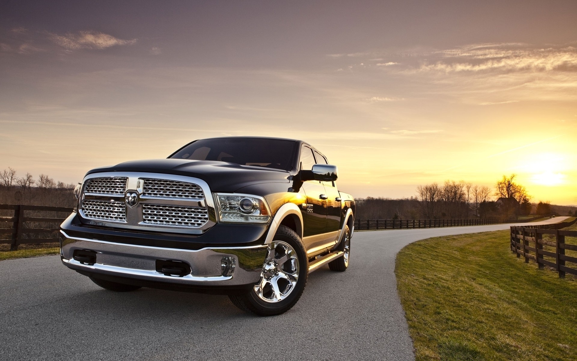 dodge araba araba ulaşım sistemi yol günbatımı açık havada seyahat dodge ram 1500