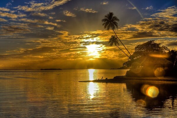 Beautiful sunrise on the south beach
