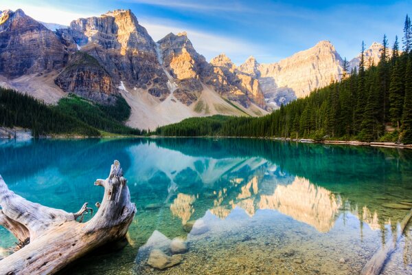 Aguas cristalinas del lago de montaña