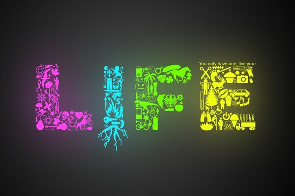 Large logo on a black background