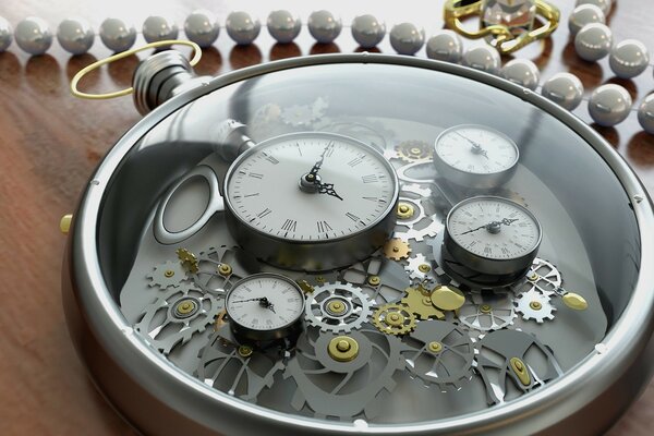 Clock in clock close-up